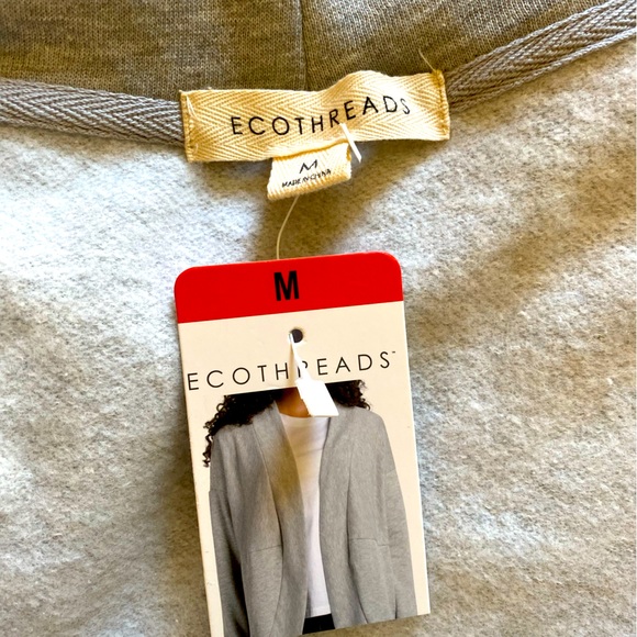 ECOTHREADS 🩶GRAY🩶 FLEECE CARDIGAN OPEN FRONT SIZE MEDIUM 🌟NWT🌟 - Picture 10 of 15